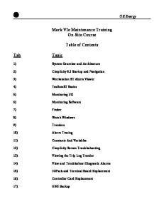 1- MarkVIe O&M Training_TOC