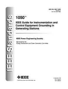 IEEE Std 1050-2004 IEEE Guide for Instrumentation and Control Equipment Grounding in Generating Stations